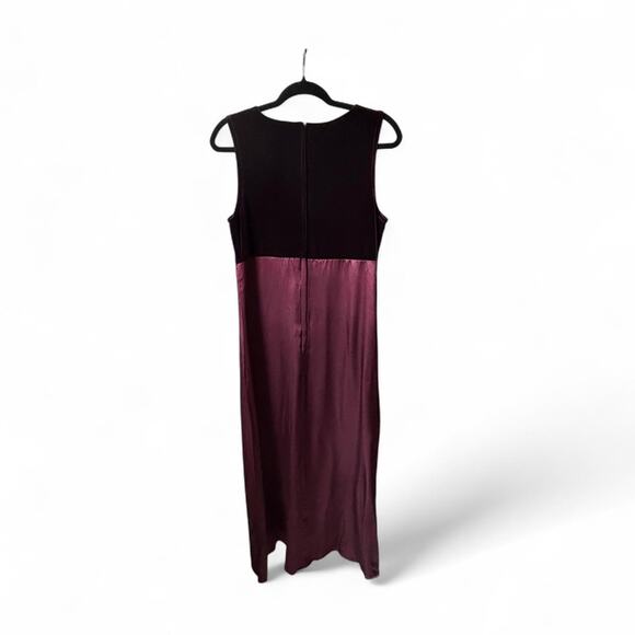 Vintage Byer Too! California Burgundy Velvet & Satin Maxi Dress Size 13 - Picture 2 of 8